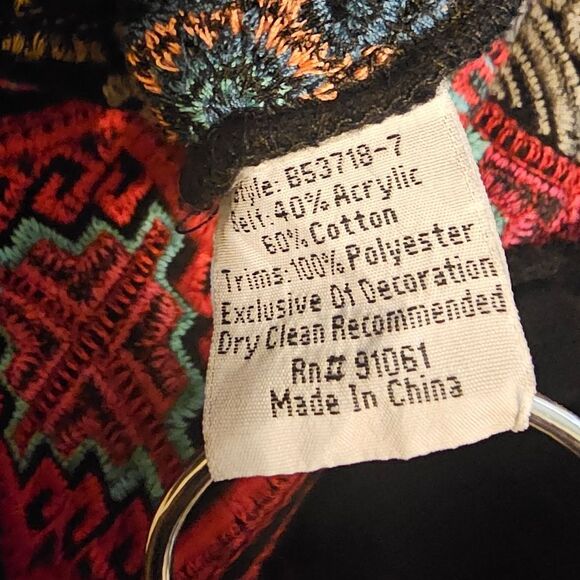 SOLD!! BIYA JOHNNY WAS Tulum Embroidered Hooded Duster Cardigan - Size XL - Picture 7 of 9